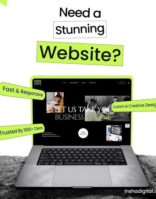 Website design and development mockup